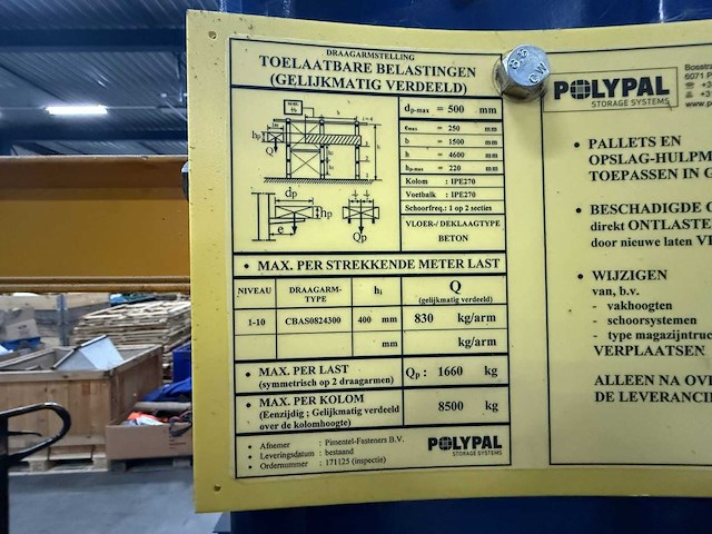 Polypal - draagarmstelling 4x40 - afbeelding 3 van  3