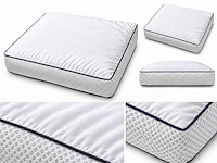 Polypercale mesh antraciet hoofdkussen 50x60x10cm (768x) - afbeelding 2 van  4