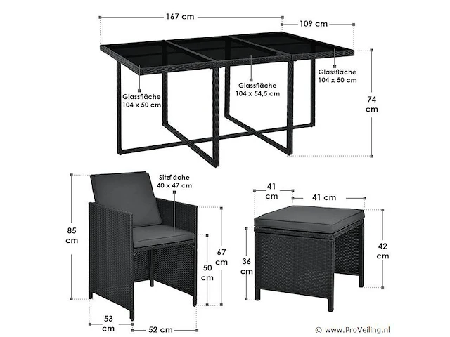 Polyrotan eetset baracoa xl - afbeelding 4 van  4