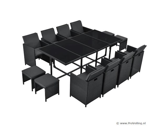 Polyrotan eetset baracoa xxl - afbeelding 1 van  14