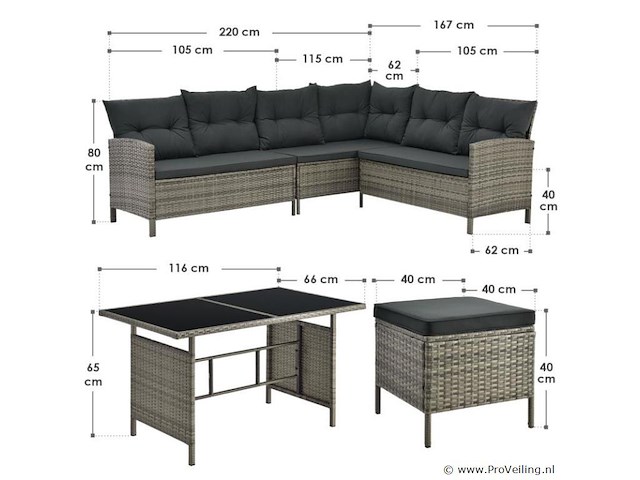 Polyrotan loungeset - afbeelding 9 van  13
