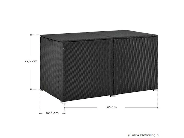Polyrotan opbergbox ikaria 950 liter zwart - afbeelding 7 van  12