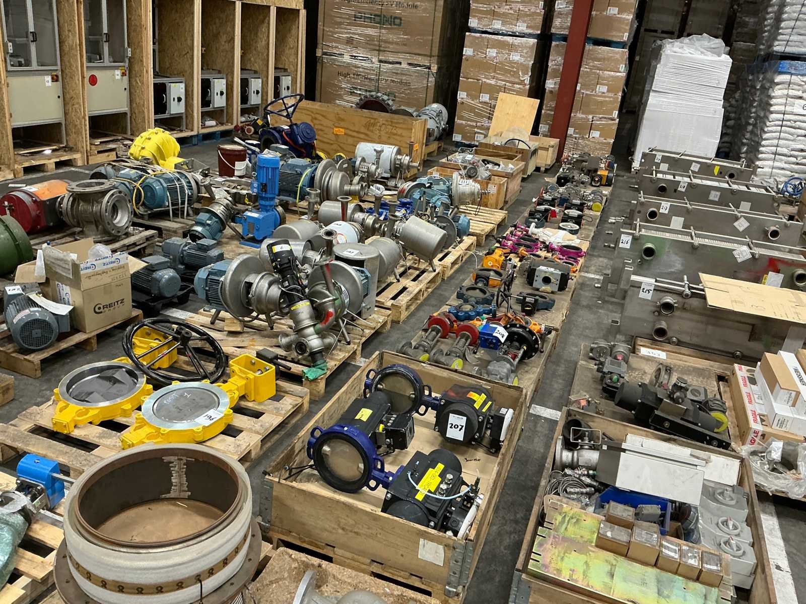 Pompen, elektromotoren, aandrijvingen en pneumatische componenten voor industriële machines