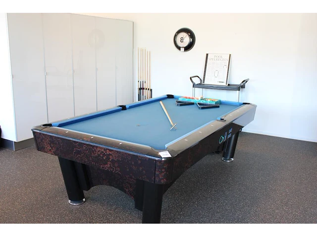 Poolbiljarttafel kimsteel by sam billiards spain met afdeklaken, 2 sets ballen, twee opzettriangels, zes ke... - afbeelding 1 van  6