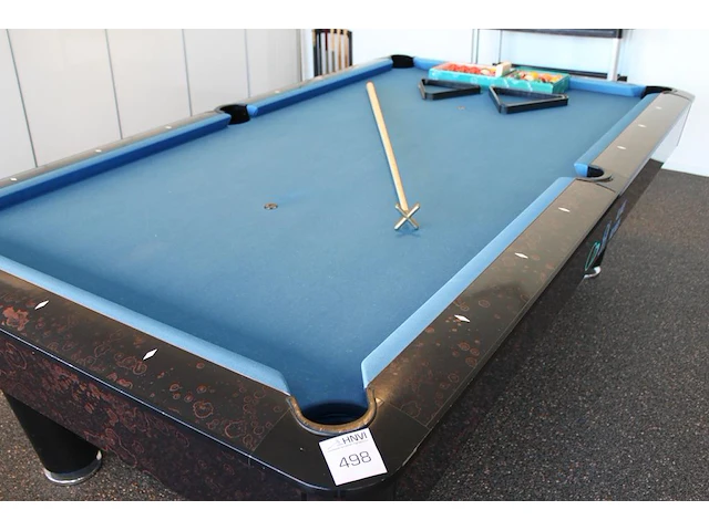 Poolbiljarttafel kimsteel by sam billiards spain met afdeklaken, 2 sets ballen, twee opzettriangels, zes ke... - afbeelding 2 van  6
