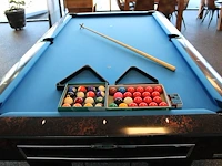 Poolbiljarttafel kimsteel by sam billiards spain met afdeklaken, 2 sets ballen, twee opzettriangels, zes ke... - afbeelding 3 van  6