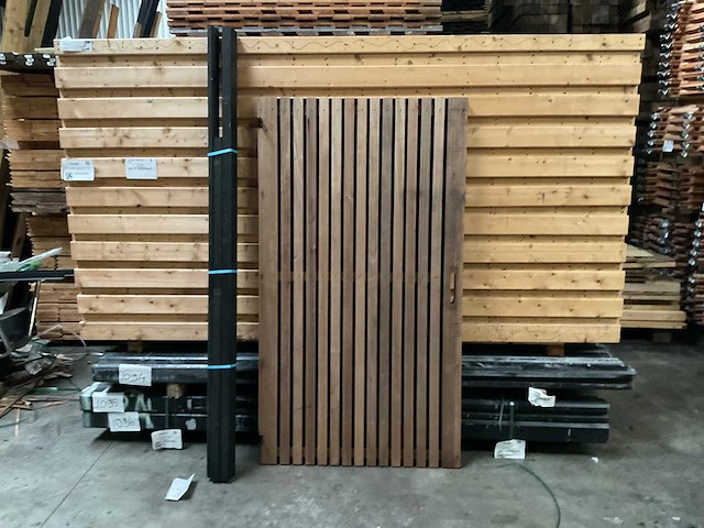 Poort met metalen frame in kozijn - 180x100 cm - afbeelding 1 van  4