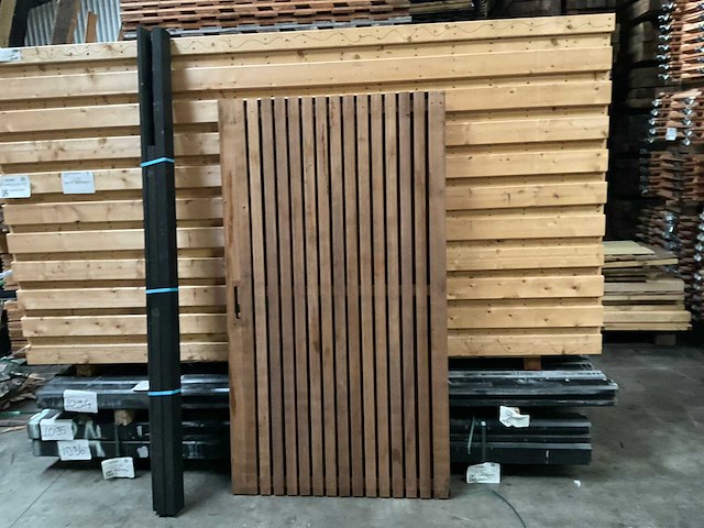 Poort met metalen frame in kozijn - 180x100 cm - afbeelding 3 van  4