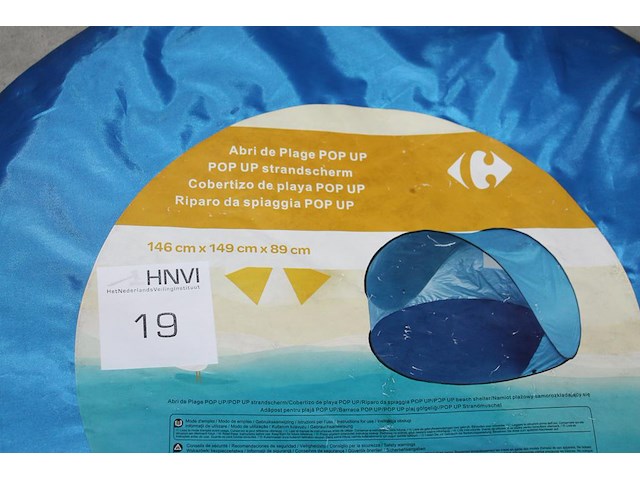 Pop-up strandscherm. 146 x 149 x 89 cm. - afbeelding 2 van  2