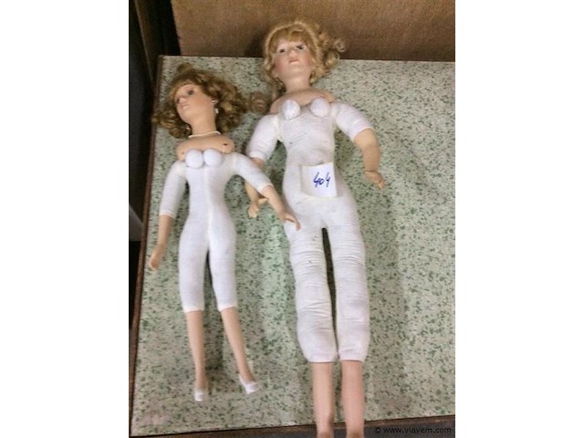 Poppen porcelein 2stuks - afbeelding 1 van  3