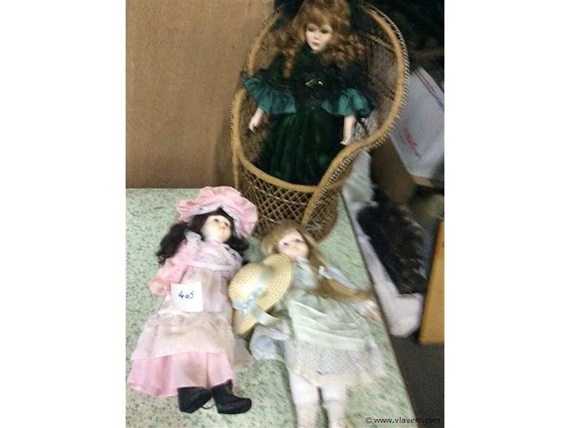 Poppen porcelein 3stuks - afbeelding 1 van  4