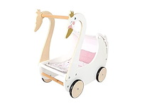 Poppenwagen zwaan houten speelgoed vanaf 3 jaar - afbeelding 1 van  3