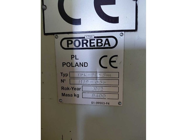 Poreba - 2012 - tpk-90x5000 - centerdraaibank - afbeelding 2 van  11