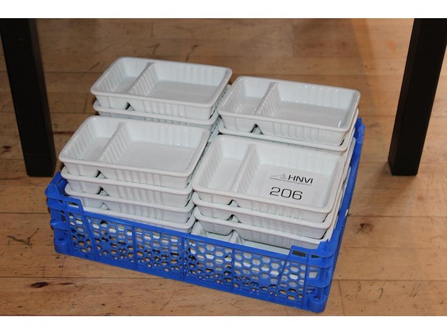 Porseleinen friet met bakjes. 20 stuks. - afbeelding 1 van  2