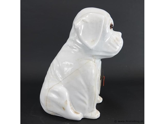 Porseleinen hond als klok - afbeelding 3 van  5