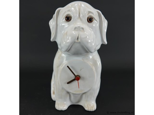 Porseleinen hond als klok - afbeelding 2 van  5
