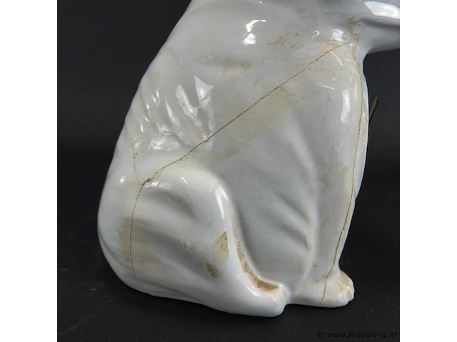 Porseleinen hond als klok - afbeelding 4 van  5