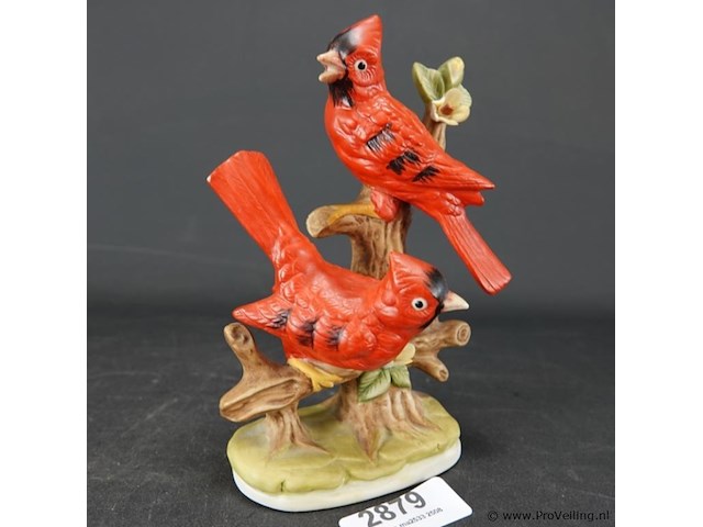 Porseleinen tak met vogeltjes - afbeelding 1 van  5