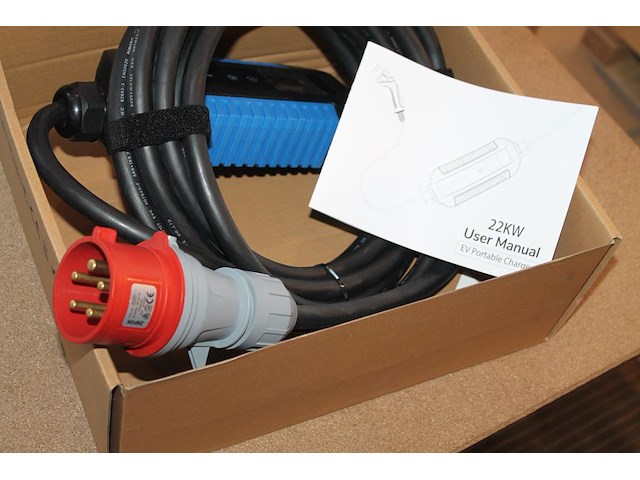 Portable laadkabel 7 meter. cee32 rood naar type2. 22kw. - afbeelding 2 van  2