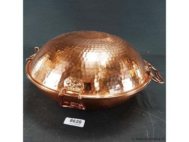 Portugese handgehamerd koperen cataplana pan - afbeelding 1 van  5