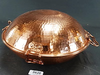 Portugese handgehamerd koperen cataplana pan - afbeelding 1 van  5