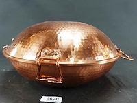 Portugese handgehamerd koperen cataplana pan - afbeelding 3 van  5