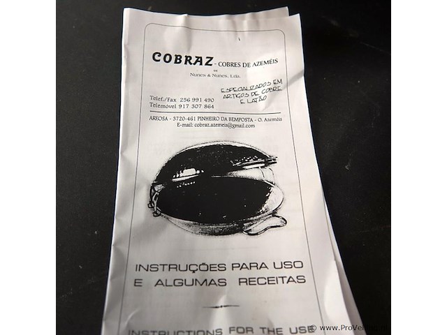 Portugese handgehamerd koperen cataplana pan - afbeelding 5 van  5