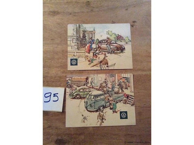 Postkaarten 2stuks vw - afbeelding 1 van  2