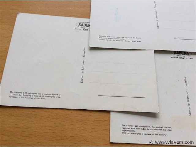 Postkaarten sabena - afbeelding 3 van  3