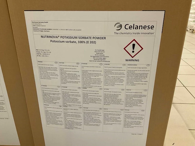Potassium sorbate 100% (e 202) 25kg (4x) - afbeelding 2 van  4