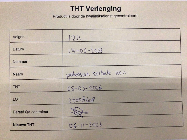 Potassium sorbate 100% (e 202) 25kg (4x) - afbeelding 4 van  4