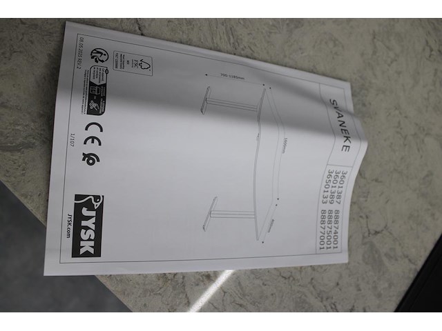 Potenset jysk met motor voor hoog-laag tafel. - afbeelding 2 van  2