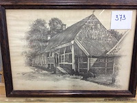 Potloodtekening herberg - afbeelding 1 van  3