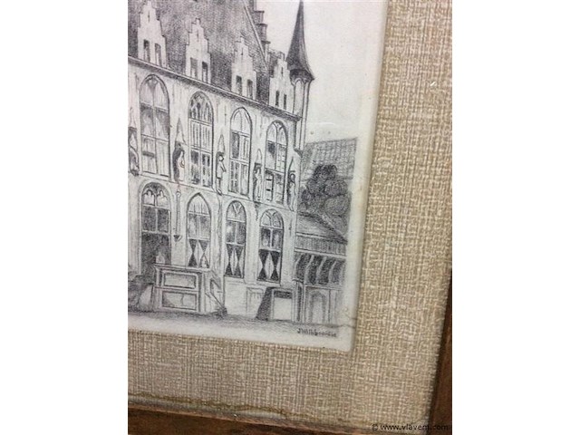 Potloodtekening stadhuis vere - afbeelding 2 van  3