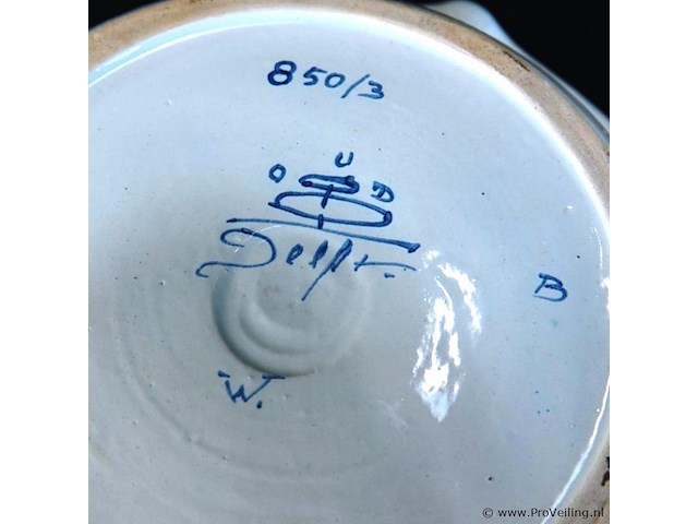 Potterie oud delft grote porseleinen asbak - afbeelding 5 van  5