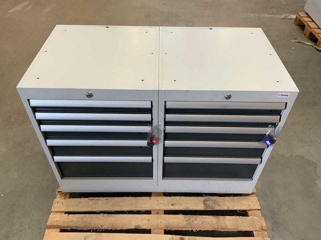 Povag dubbele werkplaats ladenkast 2x5 laden - afbeelding 3 van  5