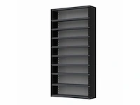 Povag legbordkast 10 legborden 100x30x198cm donkergrijs