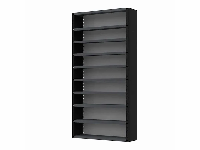 Povag legbordkast 10 legborden 100x30x198cm donkergrijs - afbeelding 1 van  5
