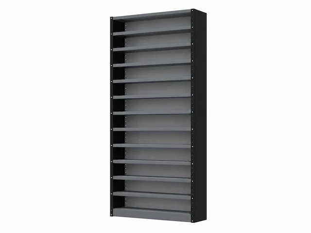 Povag legbordkast 14 legborden 100x30x198cm donkergrijs - afbeelding 1 van  5