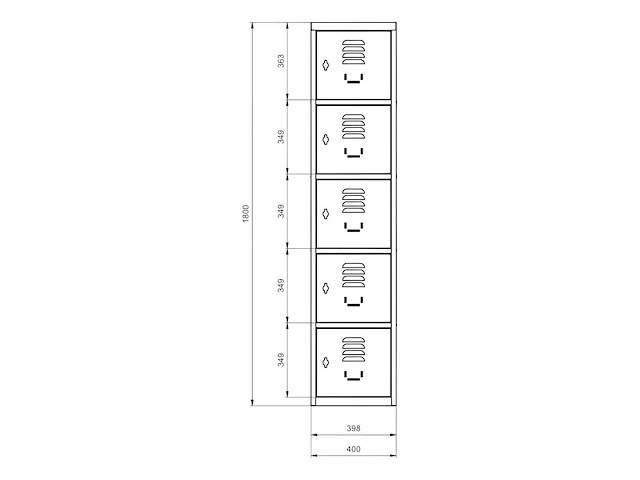 Povag lkp-257 lockerkast 3 deurs 1 delig - afbeelding 3 van  4