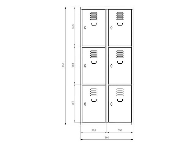 Povag lkp-423 lockerkast 3 deurs 2 delig - afbeelding 2 van  2