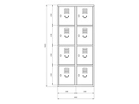Povag lkp-424 lockerkast 8 deurs 2 delig - afbeelding 3 van  3