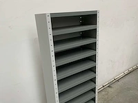 Povag omp-326.01 legbordkast - 12 legborden - 1980x600x270mm grijs/groen - afbeelding 2 van  4