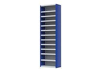 Povag omp-326.01 legbordkast - 12 legborden - 1980x600x300mm blauw/grijs - afbeelding 1 van  2