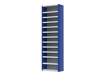 Povag omp-326.01 legbordkast - 12 legborden - 1980x600x300mm blauw/grijs