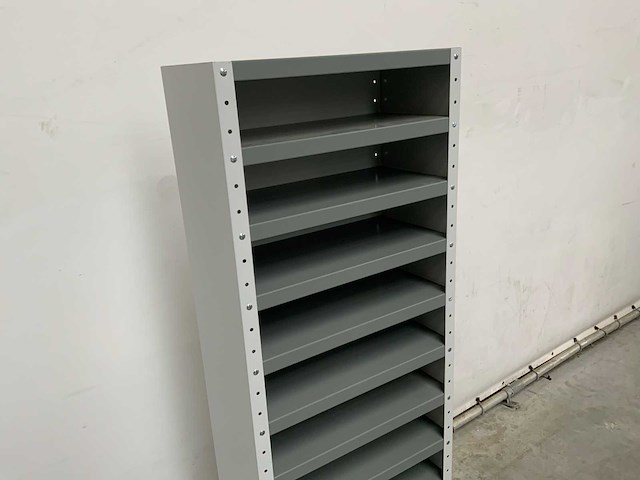 Povag omp-326.01 legbordkast - 12 legborden - 1980x600x300mm grijs/groen - afbeelding 2 van  3