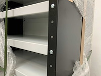 Povag omp-326.01 legbordkast - 12 legborden - 1980x600x300mm zwart/grijs - afbeelding 2 van  4