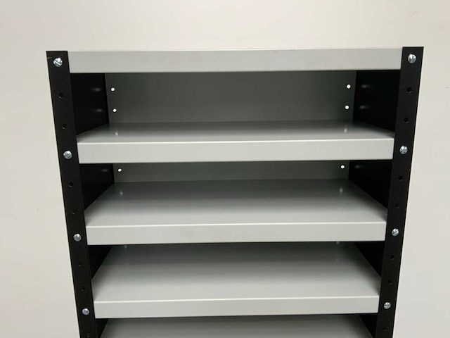 Povag omp-326.01 legbordkast - 12 legborden - 1980x600x300mm zwart/grijs - afbeelding 3 van  4