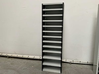 Povag omp-326.01 legbordkast - 12 legborden - 1980x600x300mm zwart/grijs - afbeelding 1 van  5