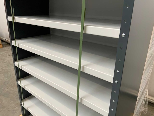 Povag omp-342.01 legbordkast - 10 legborden - 100x45x198cm antraciet /grijs - afbeelding 2 van  4